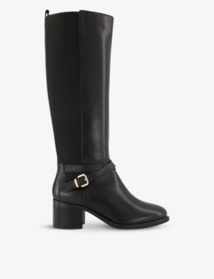 DUNE Tildings croc effect knee high leather riding boots