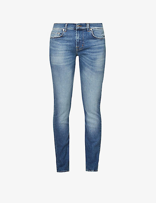 7 FOR ALL MANKIND: Slimmy Tapered slim-fit stretch-denim jeans