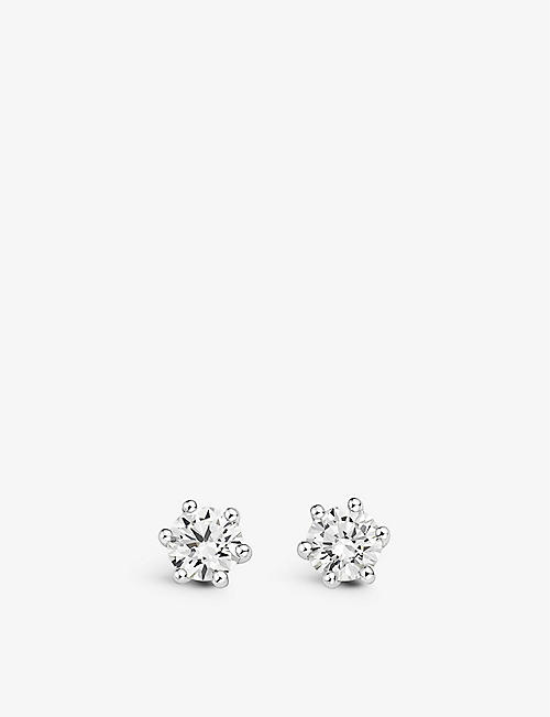 BUCHERER FINE JEWELRY: Heaven 18ct white-gold and 0.5ct brilliant-cut diamond stud earrings