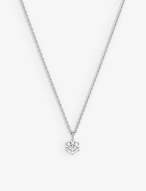 BUCHERER FINE JEWELLERY: Heaven 18ct white-gold and 0.5ct brilliant-cut diamond pendant necklace