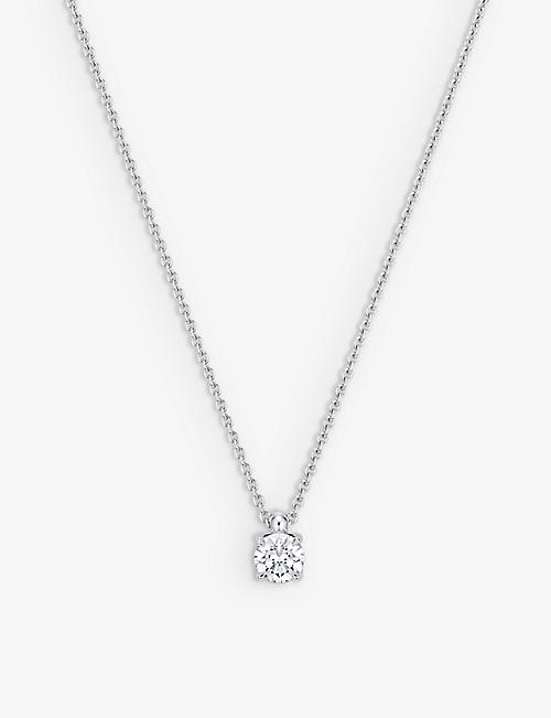 BUCHERER FINE JEWELLERY: Collitaire Heaven 18ct white-gold and 0.6ct brilliant-cut diamond pendant necklace