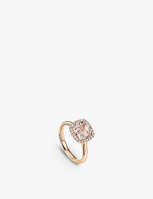 BUCHERER FINE JEWELLERY: Classics Blush 18ct rose-gold, 0.17ct brilliant-cut diamond and 1.5ct morganite ring
