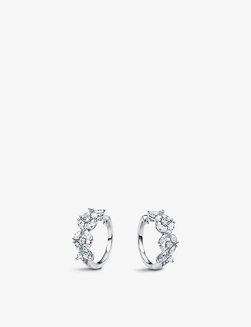 BUCHERER FINE JEWELLERY: Flower 18ct white-gold, 1.31ct marquise-cut and brilliant-cut diamond earrings