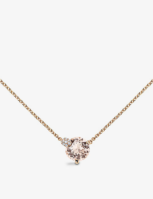 BUCHERER FINE JEWELLERY: Peekaboo 18ct rose-gold, 1.8ct round-cut morganite and 0.04ct brilliant-cut diamond necklace