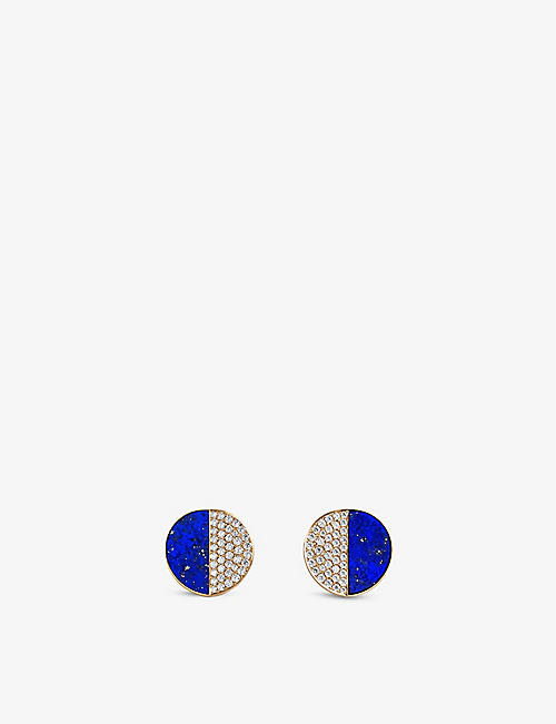 BUCHERER FINE JEWELLERY: B Dimension 18ct rose-gold 0.4ct diamond and lapis lazuli earrings