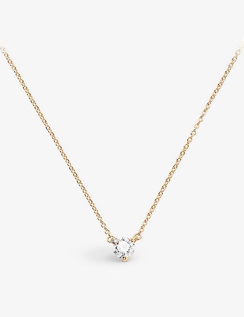 BUCHERER FINE JEWELLERY: Peekaboo 18ct rose-gold 0.05ct and 0.01ct brilliant-cut diamond necklace