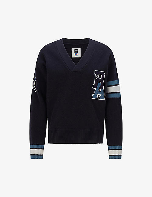 BOSS: BOSS x Russell Athletic collegiate-inspired wool sweatshirt