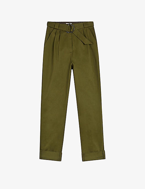 TED BAKER: Gorrdo high-rise stretch-cotton trousers