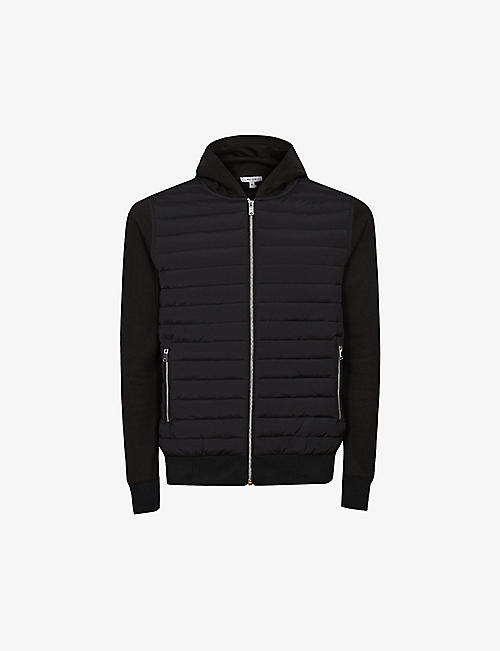 REISS: Taylor quilted-panel shell and knitted jacket