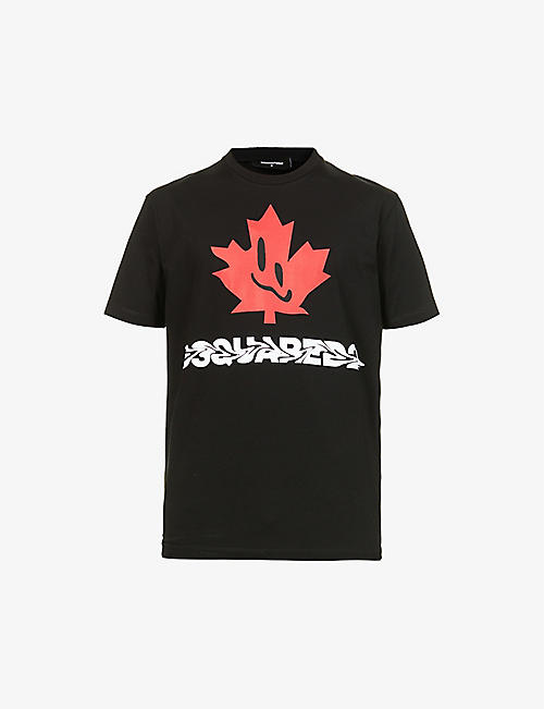 DSQUARED2: Smiling Leaf graphic-print cotton-jersey T-shirt