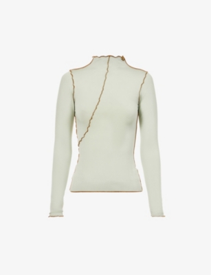 The Line By K Zane High neck Stretch jersey Top In Sage ModeSens