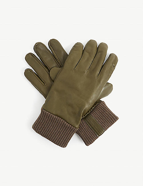 HESTRA: Fredrik rib-cuff leather gloves