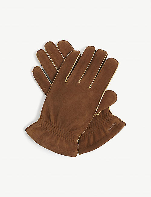 HESTRA: André raw-edge leather gloves
