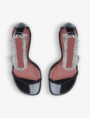 AMINA MUADDI Giorgia crystal-embellished leather heeled sandals