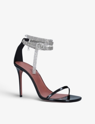 AMINA MUADDI Giorgia crystal-embellished leather heeled sandals