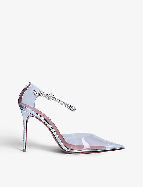 AMINA MUADDI：Ursina Glass 水晶装饰 PVC 宫廷鞋