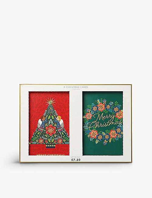PAPERCHASE: Luxe Tree and Wreath Christmas cards pack of eight