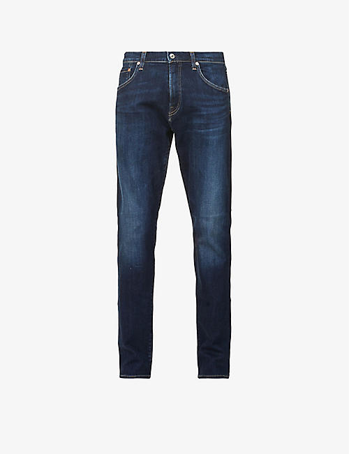 CITIZENS OF HUMANITY: Adler faded-wash regular-fit tapered stretch-denim jeans