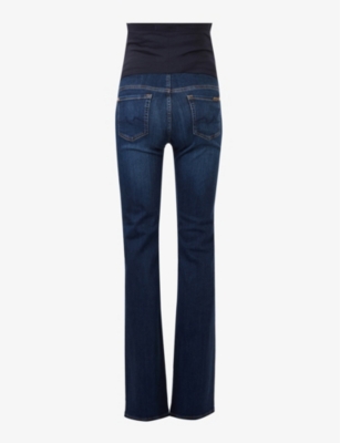 7 For All Mankind Maternity Bootcut High-rise Stretch-denim Jeans In Blue