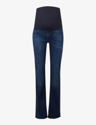7 For All Mankind Maternity Bootcut High-rise Stretch-denim Jeans In Blue