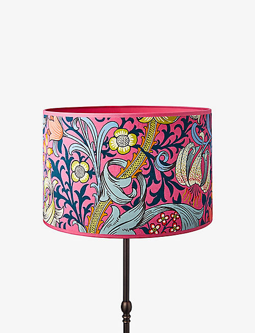 ARCHIVE: Golden Lily floral-print large cotton lampshade 40cm
