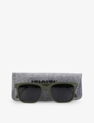 Izipizi Womens #l Square-framed Khaki Green Sunglasses In Khaki Green
