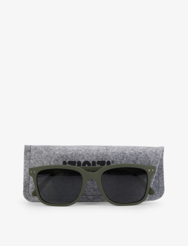 #L square-framed khaki green sunglasses