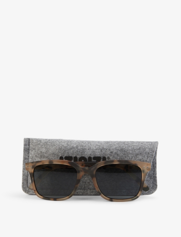 #L square-framed light tortoise sunglasses