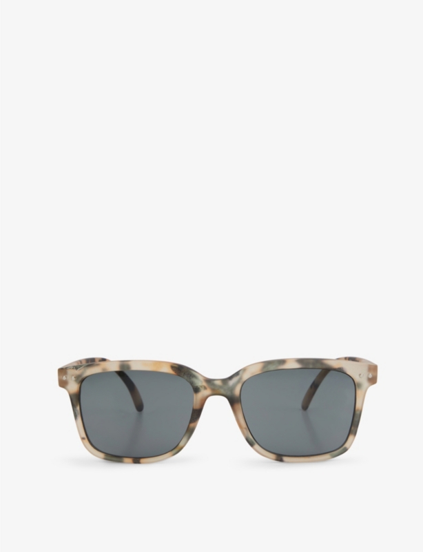 #L square-framed light tortoise sunglasses