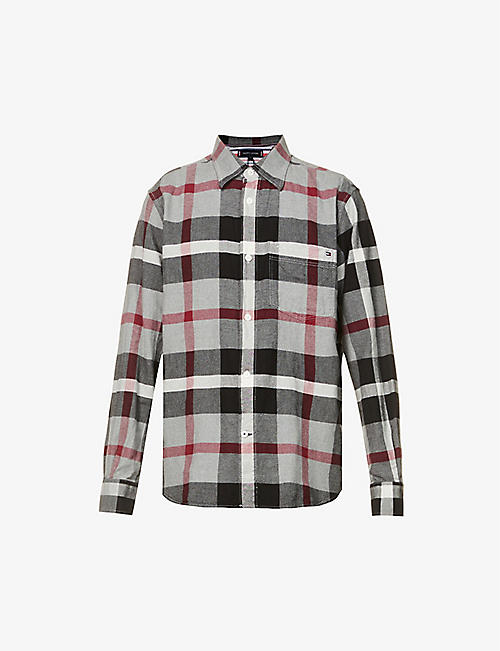 TOMMY HILFIGER: Checked oversized cotton shirt