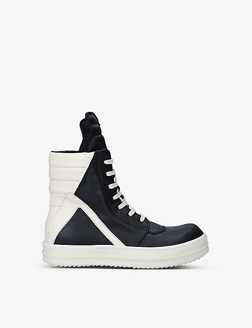 RICK OWENS: High-top leather trainers 6-9 years