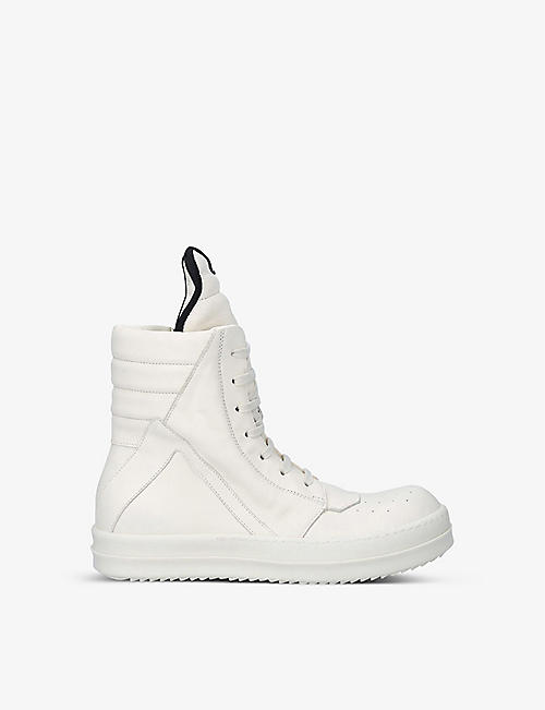 RICK OWENS: High-top leather trainers 6-9 years