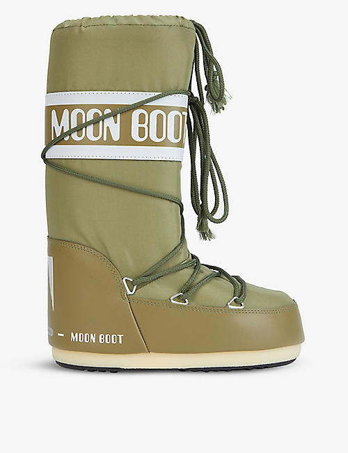 MOON BOOT: Brand-print lace-up shell snow boots