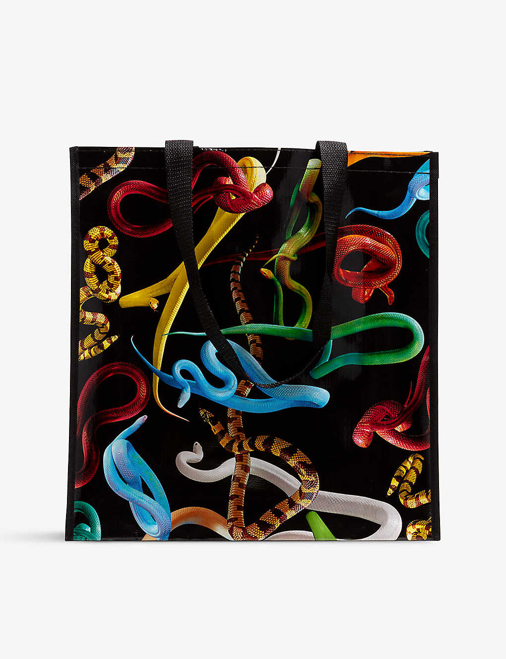 Seletti Womens Wears Toiletpaper Snakes Vinyl Shopping Bag
