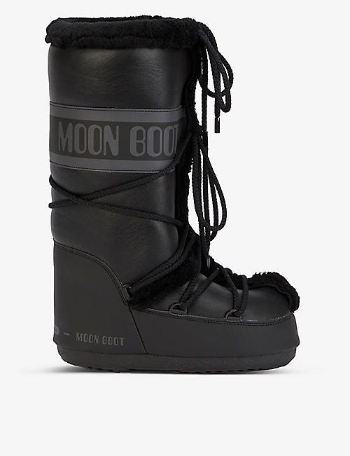 MOON BOOT: Classic lace-up woven snow boots