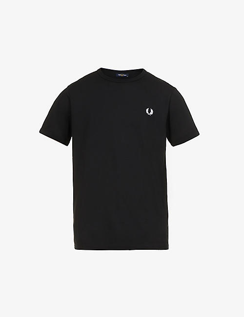 FRED PERRY: Ringer logo-embroidered cotton-jersey T-shirt
