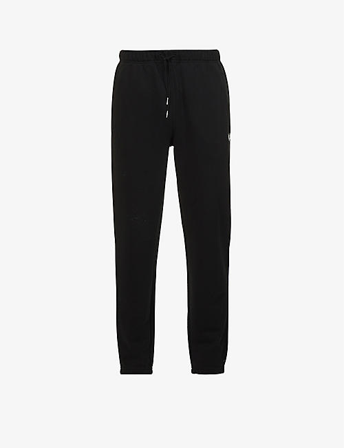 FRED PERRY: Brand-embroidered relaxed-fit tapered cotton-blend jersey jogging bottoms