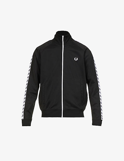 FRED PERRY: Laurel Wreath logo tape cotton-blend track jacket