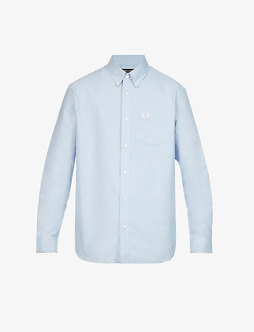 FRED PERRY: Logo-embroidered long-sleeve cotton Oxford shirt