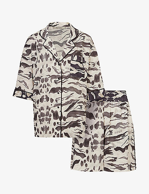ALLSAINTS: Esma Oniyuri camo-print woven pyjama set