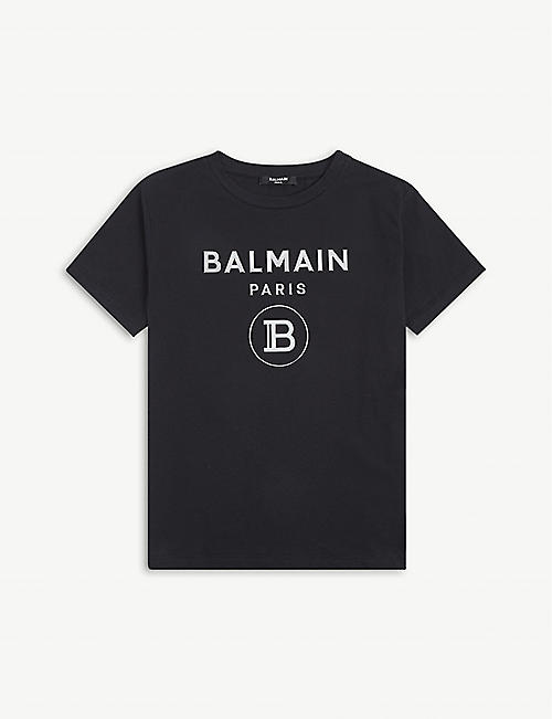 BALMAIN: Logo-print cotton-jersey T-shirt 4-16 years