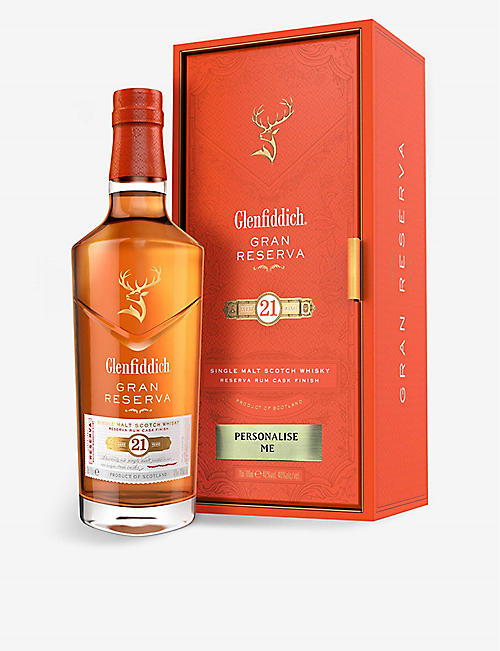 GLENFIDDICH: Personalised Gran Reserva 21-year-old single malt Scotch whisky 700ml