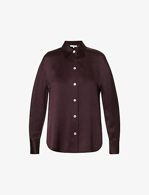 VINCE: Relaxed long-sleeved silk blouse