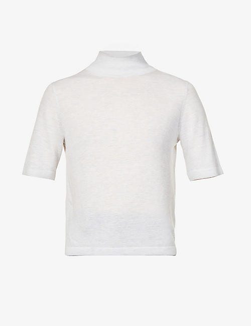 VINCE: Turtleneck wool-blend T-shirt
