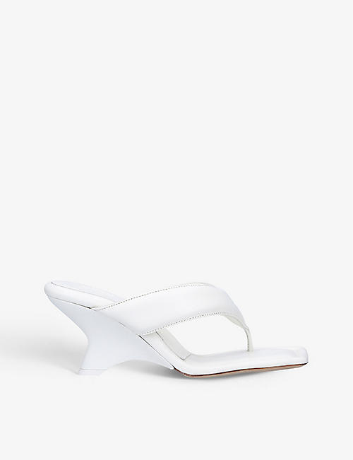 GIA COUTURE: Gia 6 open-toe leather wedge sandals
