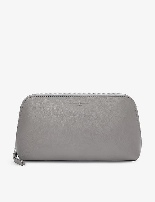THE WHITE COMPANY: Logo-stamp leather make-up bag