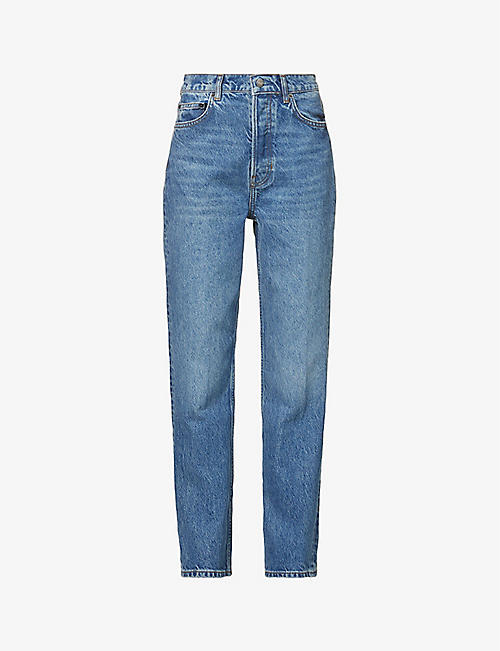 REFORMATION: Cynthia straight-leg high-rise recycled and organic cotton-blend denim jeans