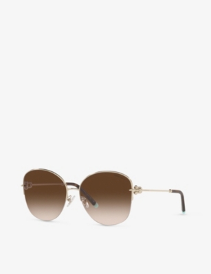 Tiffany & Co Womens Gold Tf3082 Butterfly-frame Metal And Acetate Sunglasses In Gold
