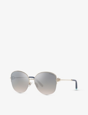 Tiffany & Co Womens Gold Tf3082 Butterfly-frame Metal And Acetate Sunglasses In Gold
