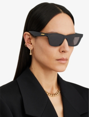 Bottega Veneta Womens Black Bv1119s Cat-eye Acetate Sunglasses In Black